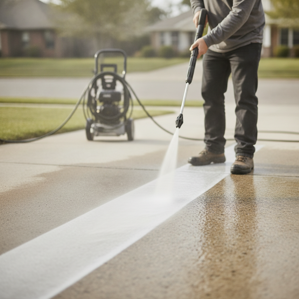 Driveway Pressure Washing no peoples faces only neck to toes allowed